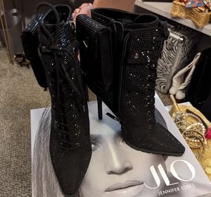 JLo Back Sequin Studded Boots